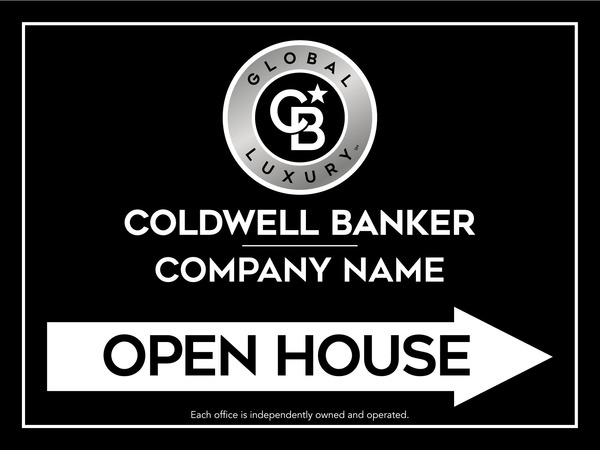 Directional Office Open House Sign Panel, 18"H X 24"W, 4mm Corrugated