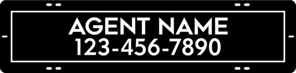 Agent Name Sign Rider, 6"H X 24"W, Steel