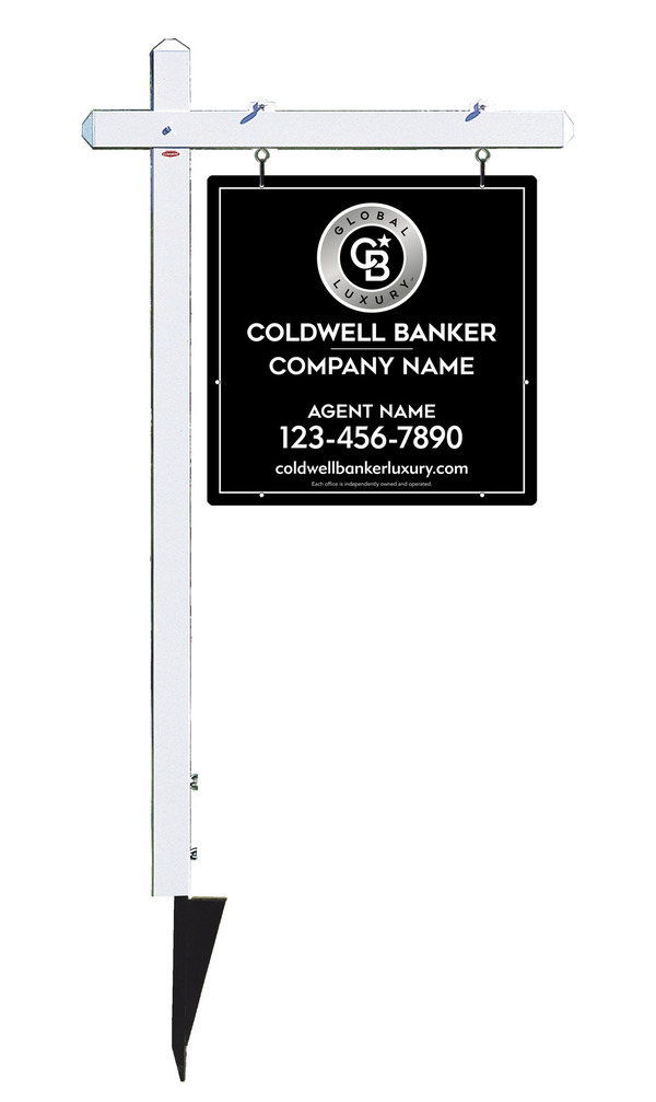 Sign Post And Agent Sign Panel Unit, 24"H X 24"W, .063 Aluminum