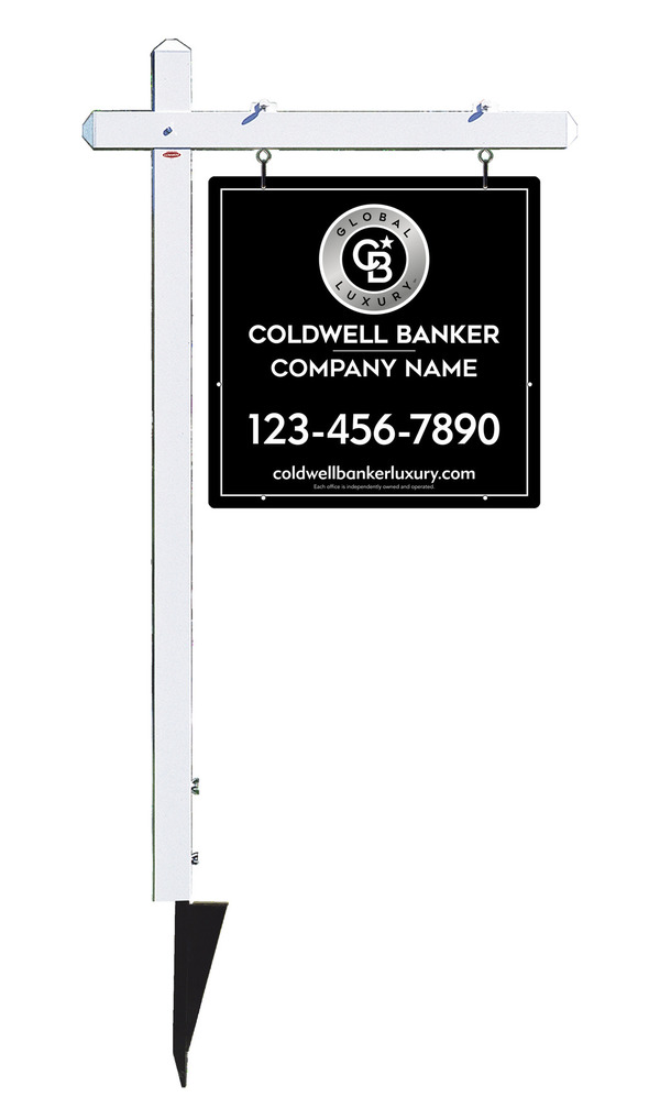 Sign Post And Reflective Office Sign Panel Unit, 24"H X 24"W, .063 Aluminum