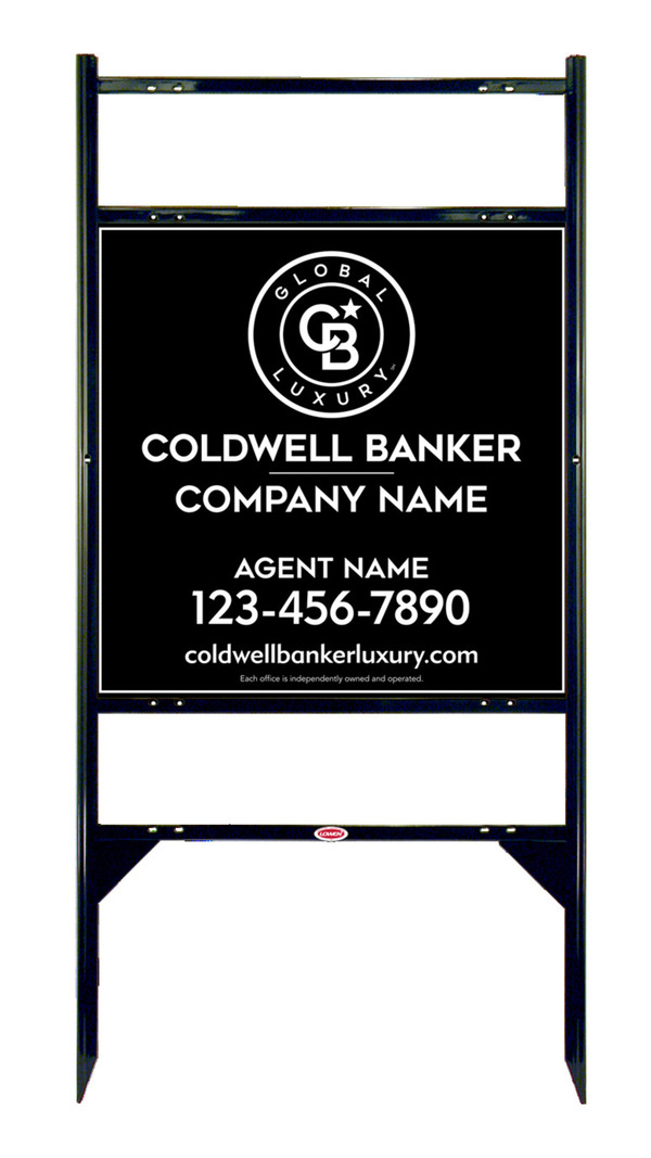 Angle Iron Frame W/ 2 Rider Inserts And Agent Sign Panel Unit, 24"H X 24"W, .040 Aluminum