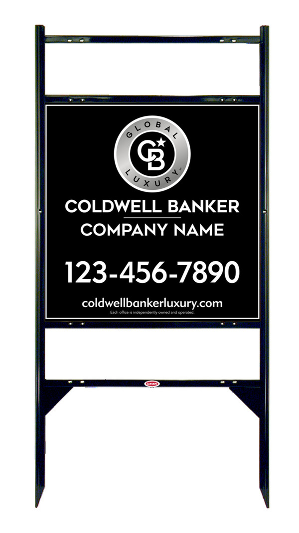 Angle Iron Frame W/ 2 Rider Inserts And Reflective Office Sign Panel Unit, 24"H X 24"W, .040 Aluminum