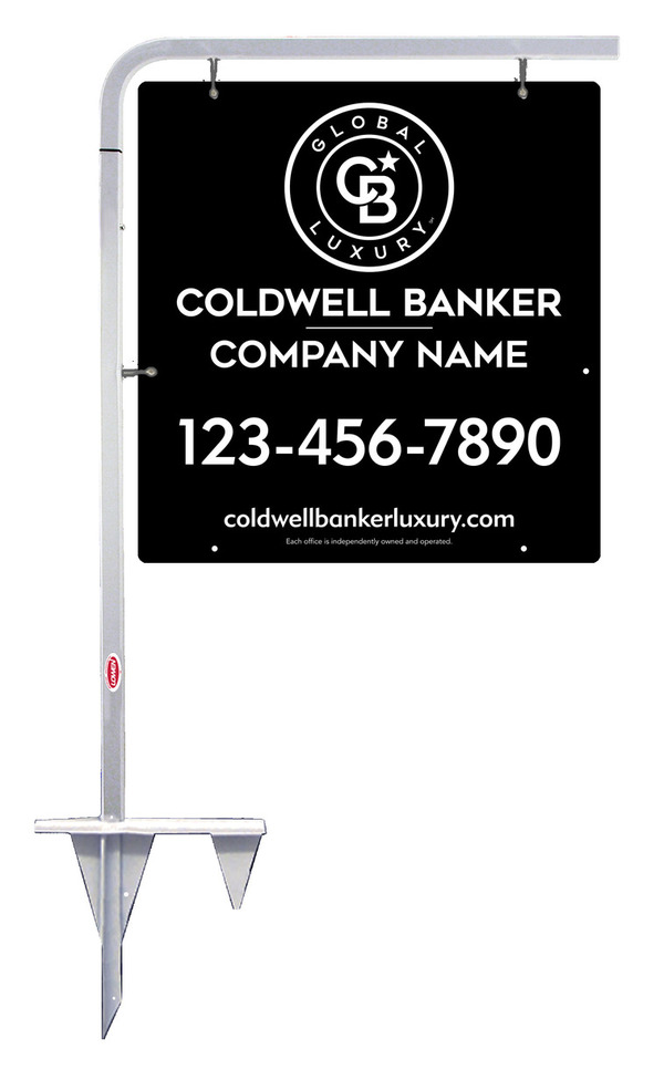 Tubular Stake And Reflective Office Sign Panel Unit, 25"H X 24"W, .063 Aluminum