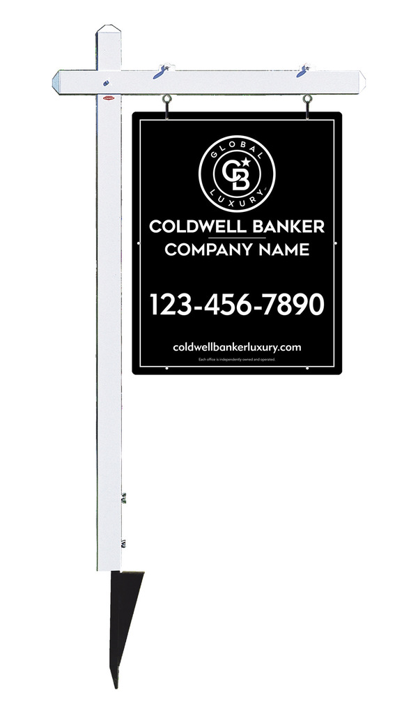 Sign Post And Reflective Office Sign Panel Unit, 30"H X 24"W, .063 Aluminum