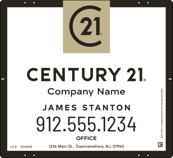 Reflective Agent Sign Panel, 22"H X 24"W, 3mm Aluminum Composite