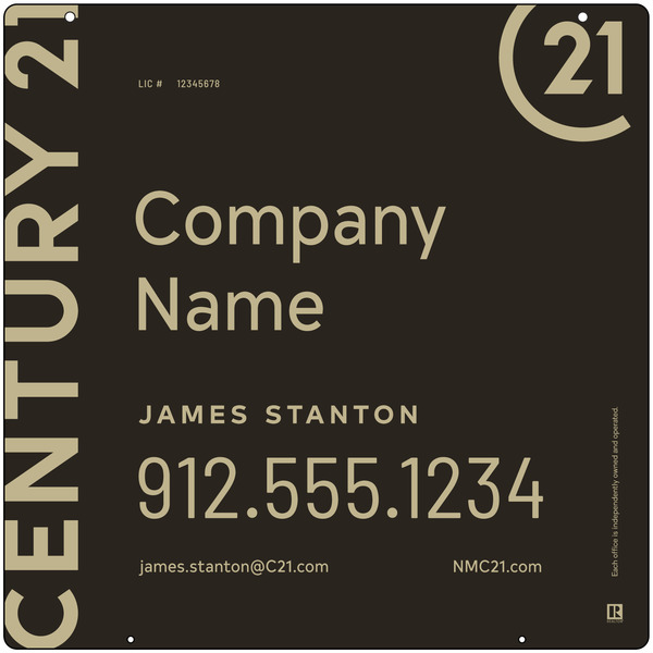 Reflective Hanging Panel 24X24 Aluminum Composite Signature - Century 21 | Lowen Sign