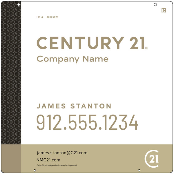 Reflective Hanging Panel 24X24 Aluminum Composite Executive - Century 21 | Lowen Sign