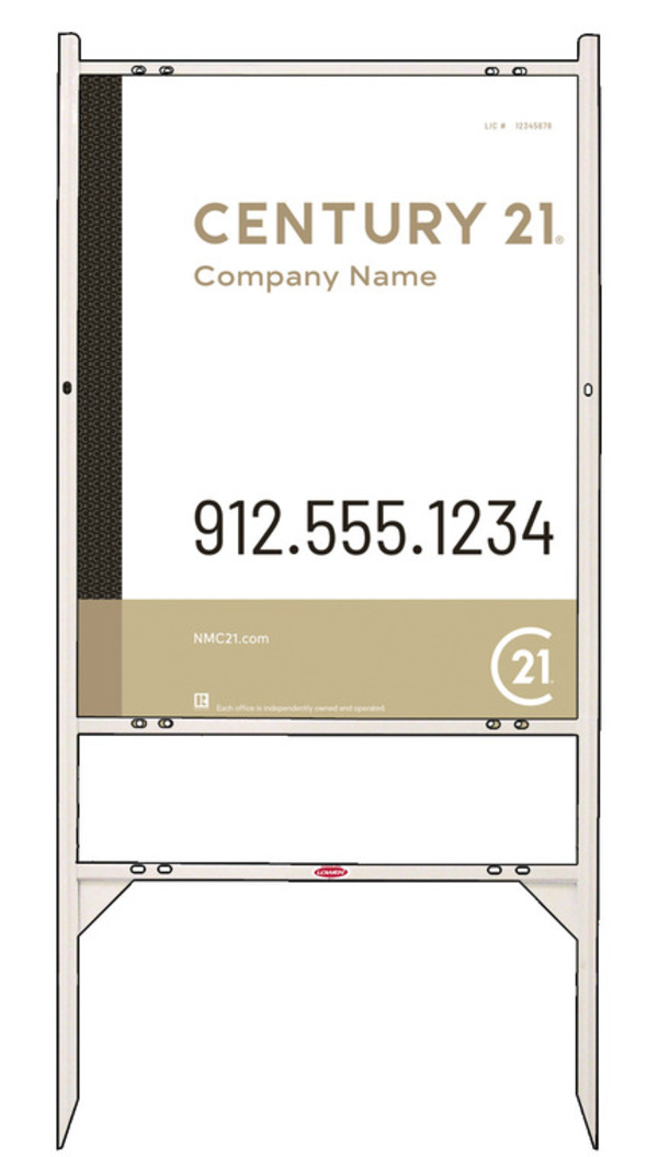 Gibraltar Frame Unit 30X24 Aluminum Composite Modern White  - Century 21 | Lowen Sign