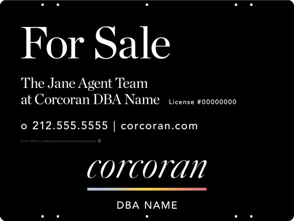 Agent Team Name Sign Panel, 18"H X 24"W, Steel