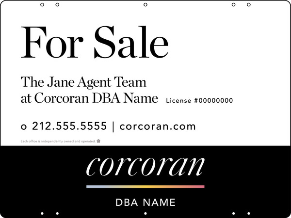 Agent Team Name Sign Panel, 18"H X 24"W, .040 Alumium