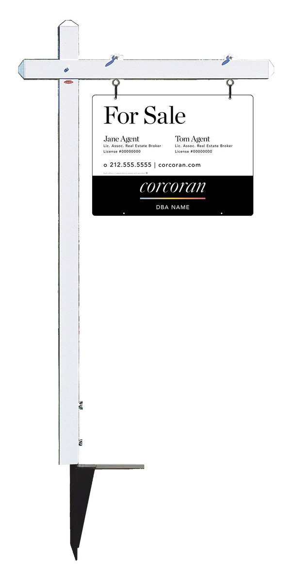Sign Post And Two Agent Sign Panel Unit, 18"H X 24"W, 3mm Aluminum Composite