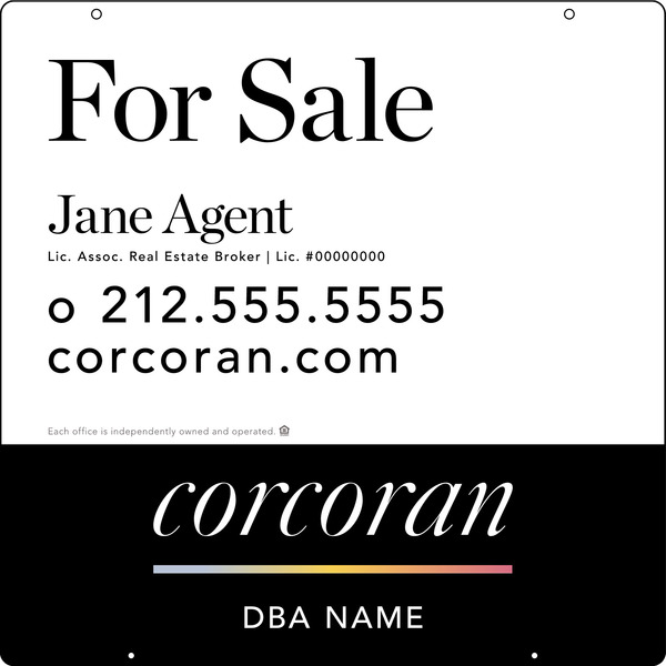 Agent Name Hanging Sign Panel, 24"H X 24"W, 3mm Aluminum Composite
