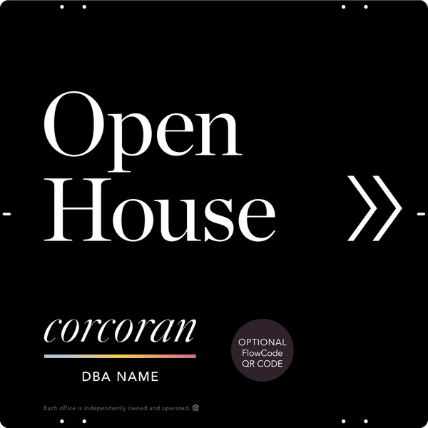 Directional Office Open House W/ Qr Flowcode Sign Panel, 24"H X 24"W, Steel