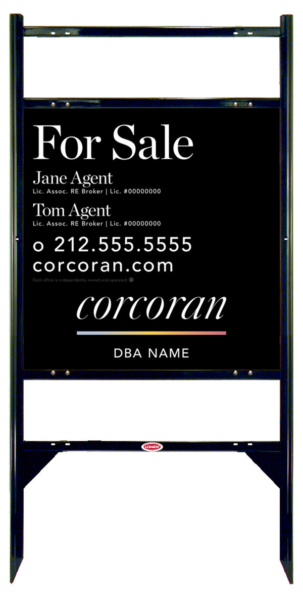 Angle Iron Frame W/ 2 Rider Inserts And Two Agent Name Sign Panel Unit, 24"H X 24"W, .040 Aluminum