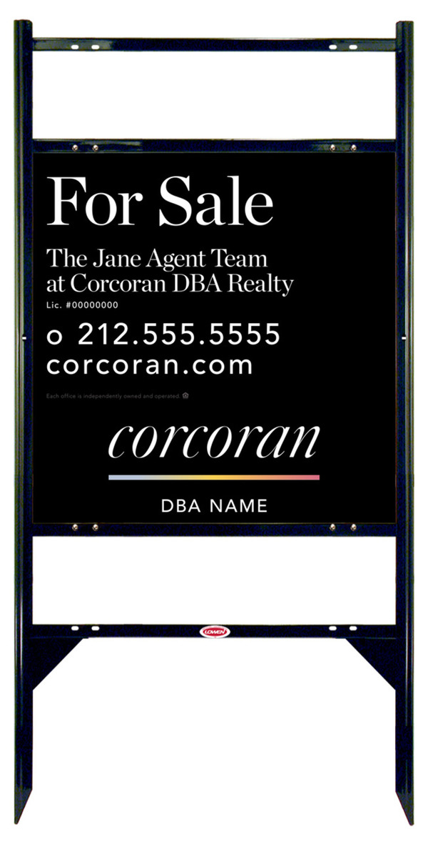 Angle Iron Frame W/ 2 Rider Inserts And Agent Team Name Sign Panel Unit, 24"H X 24"W, Steel