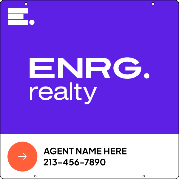 Agent Name Hanging Sign Panel, 24"H X 24"W, Steel