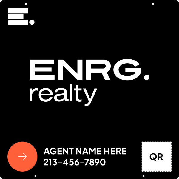 Agent Name & Qr Code Hanging Sign Panel, 24"H X 24"W, .063 Aluminum