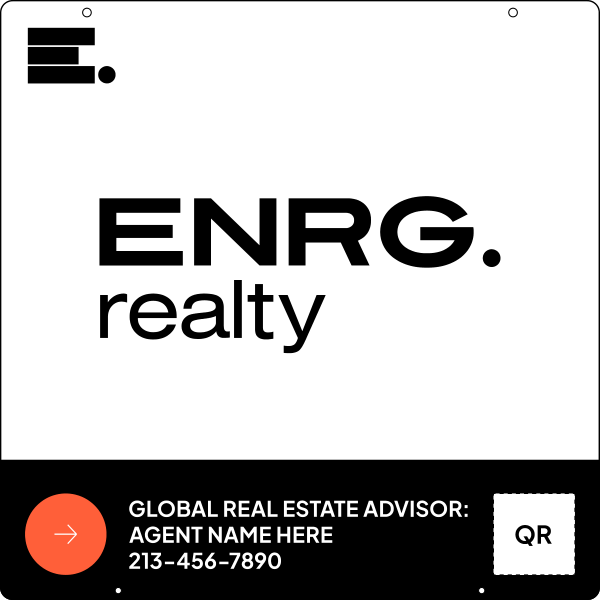 Agent Name & Qr Code Hanging Sign Panel, 24"H X 24"W, 3mm Aluminum Composite