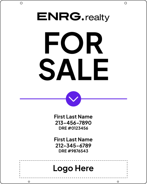 Agent For Sale Hanging Sign Panel, 30"H X 24"W, 3mm Aluminum Composite