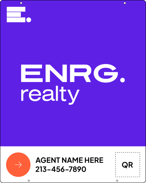 Agent Name & Qr Code Hanging Sign Panel, 30"H X 24"W, Steel