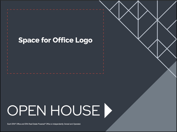 Directional Open House Sign Panel, 18"H X 24"W, 4mm Corrugated Plastic