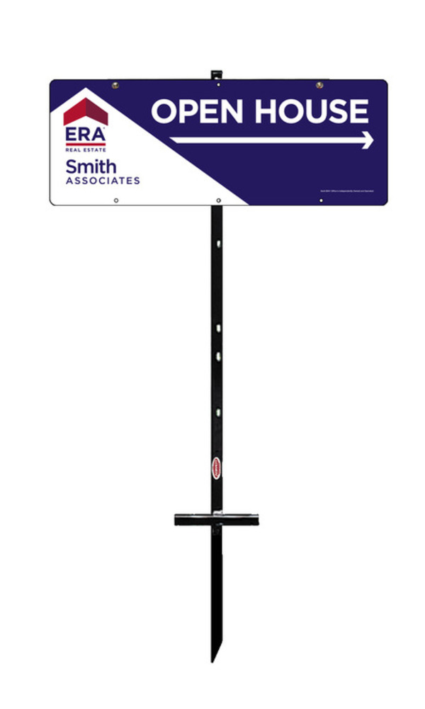 Open House T-Stake And Sign Panel Unit, 24GA Steel 9"H X 24"W