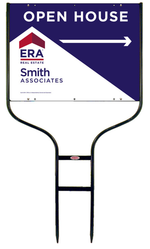Open House Round Rod Frame And Sign Panel Unit, 24 GA  Steel 18"H X 24"W