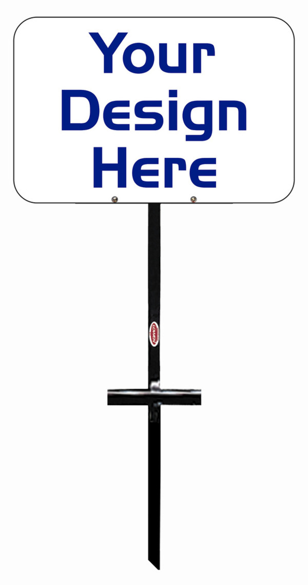 Independent T-Stake and Custom Sign Panel Unit, 12"h x 18"w, 3MM Aluminum Composite