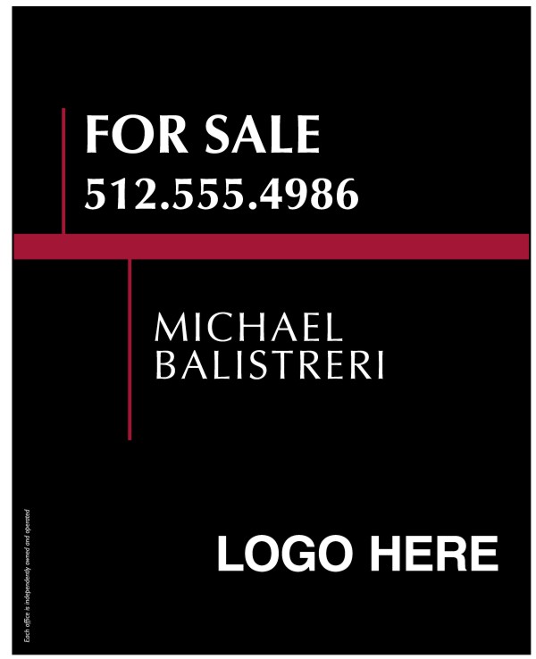 Luxury Homes Agent Hanging Sign Panel, 24 GA Steel 30"H X 24"W