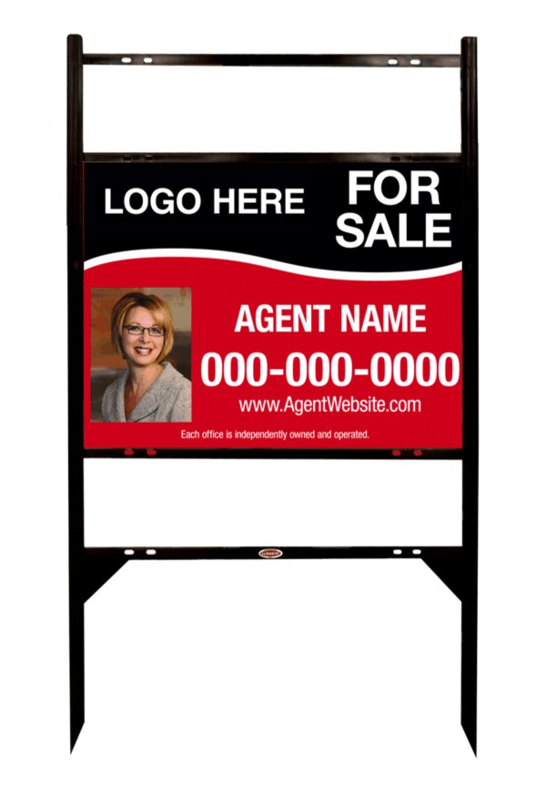 Black Angle Iron Frame And Photo Sign Panel Unit With Two Rider Inserts, 24 GA Steel 18"H X 24"W