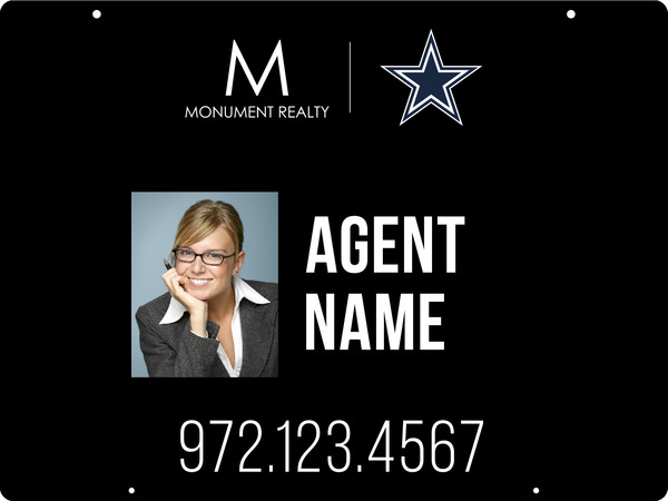 Hanging Agent Photo Sign Panel, 18"H X 24"W, Steel