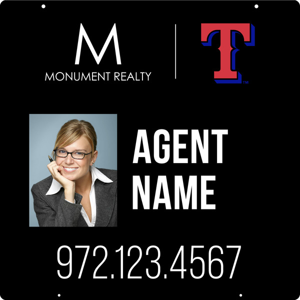 Reflective Hanging Agent Photo Sign Panel, 24"H X 24"W, Steel