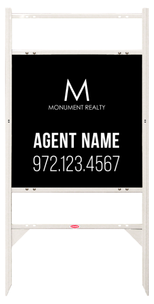 Angle Iron Frame W/ 2 Rider Inserts And Reflective Agent Name Sign Panel Unit, 24"H X 24"W, Steel