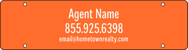Reflective Agent Sign Rider, 6"H X 22"W, Pvc