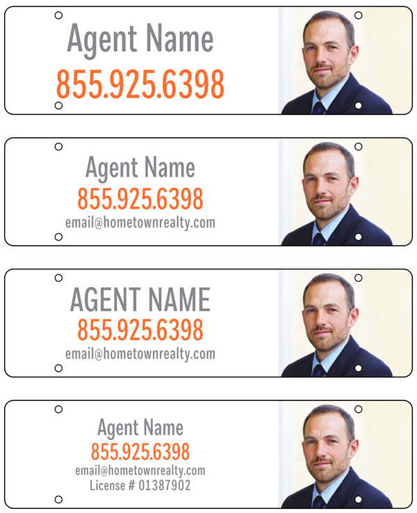 Agent Photo Sign Rider, 6"H X 22"W, 3mm Aluminum Composite