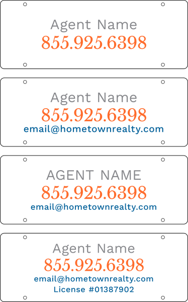 Agent Sign Rider, 8"H X 22"W, 3mm Aluminum Composite