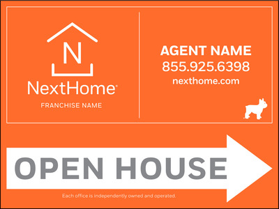 Directional Open House Sign Panel, Corrugated 4mm, 18"H X 24"W