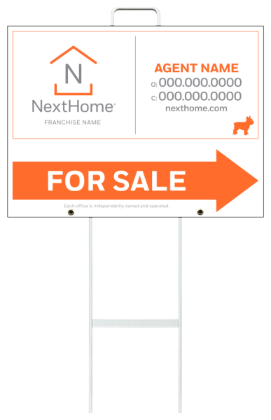 Grab And Go Agent For Sale Sign Panel Unit, 18"H X 24"W, 4mm Corrugated