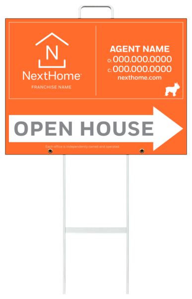 Grab And Go Agent Open House Sign Panel Unit, 18"H X 24"W, 4mm Corrugated
