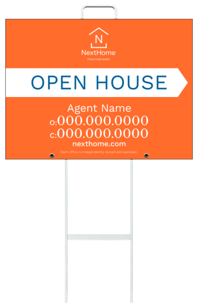 Grab And Go Agent Open House Sign Panel Unit, 18"H X 24"W, 4mm Corrugated