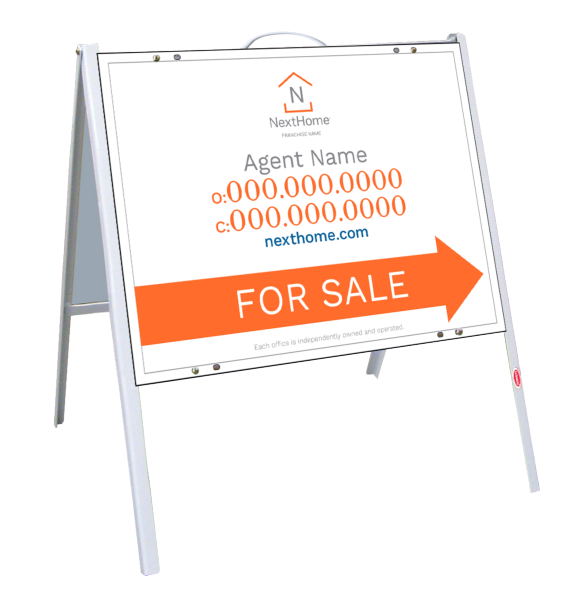 A-Frame And Agent For Sale Sign Panel Unit, 18"H X 24"W, .090 Poly