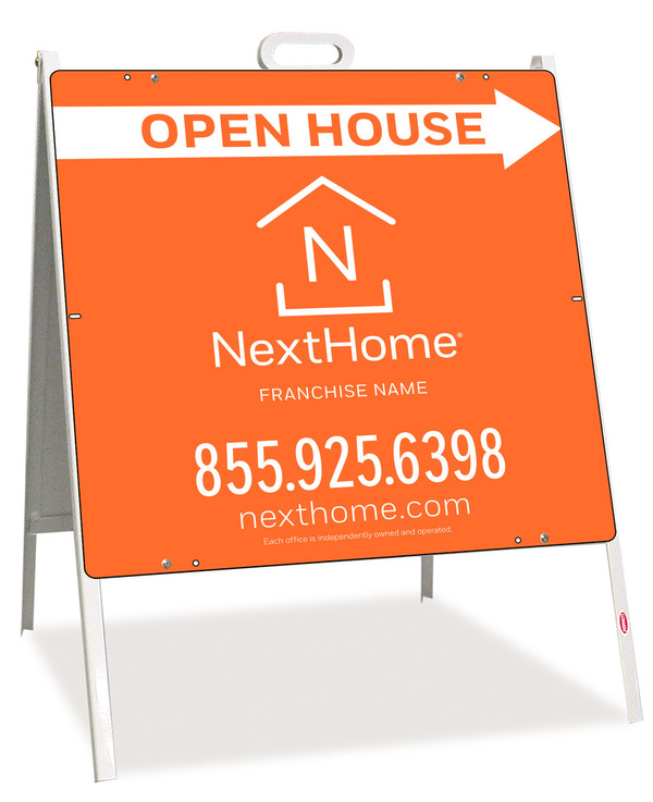 Open House A-Frame And Sign Panel Unit, 24"H X 24"W, Pvc