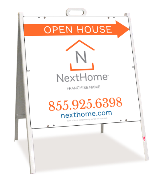 Open House A-Frame And Sign Panel Unit, 24"H X 24"W, Steel