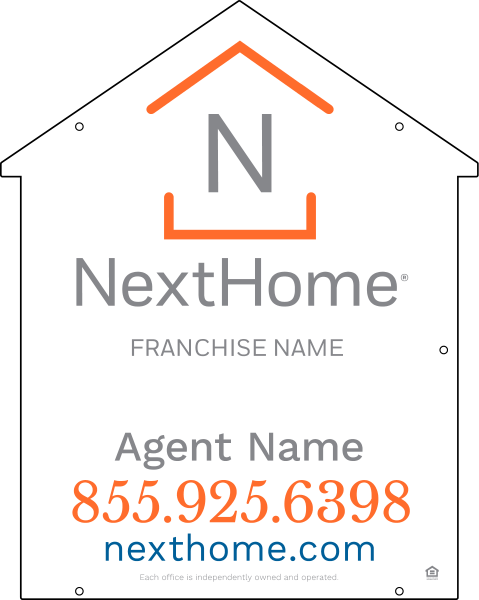 Reflective House Shape Hanging Sign Panel Df, 30"H X 24"W, Pvc