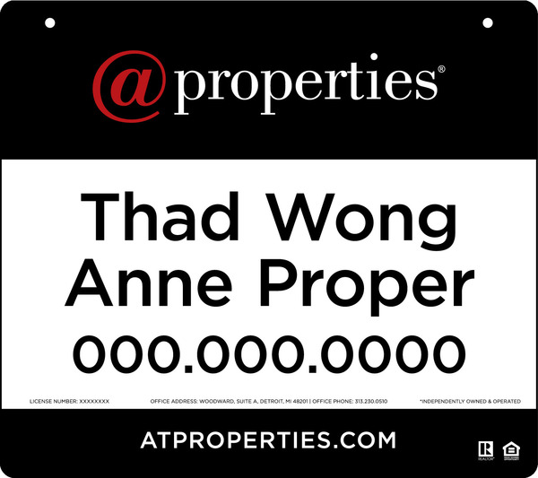 Agent Hanging Sign Panel, 16"H X 18"W, 3mm Aluminum Composite