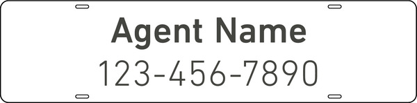 Agent Name Sign Rider, 6"H X 24"W, Steel