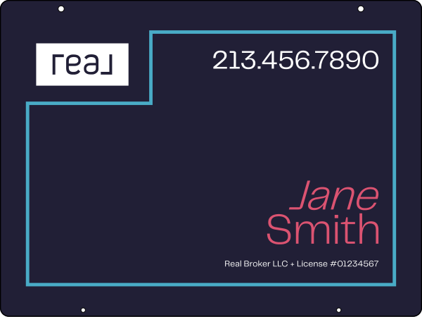 Hanging Agent Name Sign Panel, 18"H X 24"W, Steel