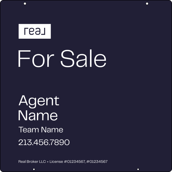 Hanging For Sale Agent Name Sign Panel, 24"H X 24"W, Steel