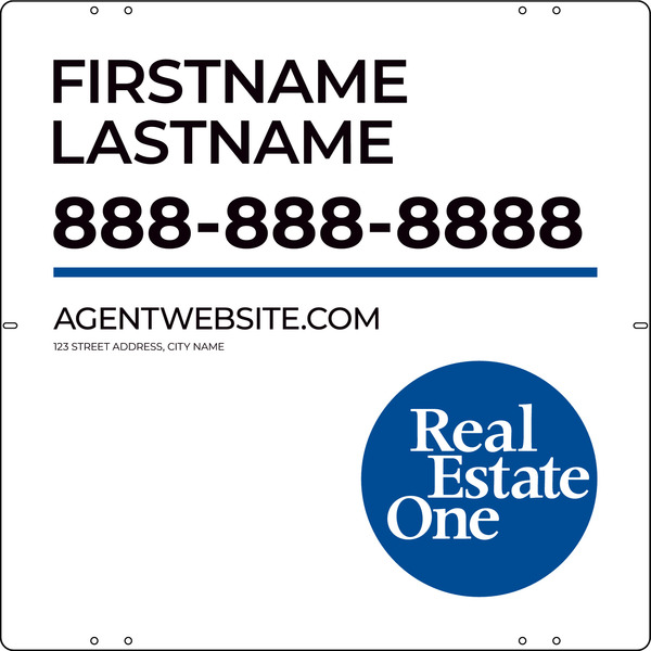 Reflective Agent Name Sign Panel, 24"H X 24"W, Steel