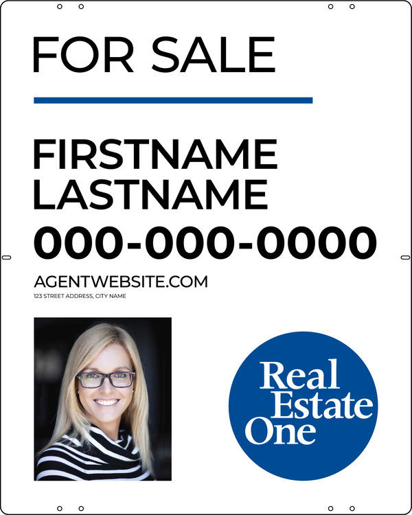 Agent Photo Sign Panel, 30"H X 24"W, 3mm Aluminum Composite